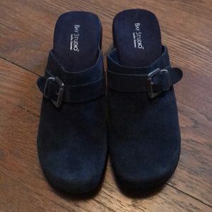 Navy Clogs with Buckles
